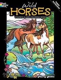 Omslag van kleurboek Wild Horses van Marty Noble