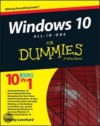 Omslag van Engelstalige versie van Windows 10 for Dummies